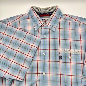 Wrangler George Strait RAM Rodeo Series Cowboy Cut‎ Plaid Button Up Size XL 0523